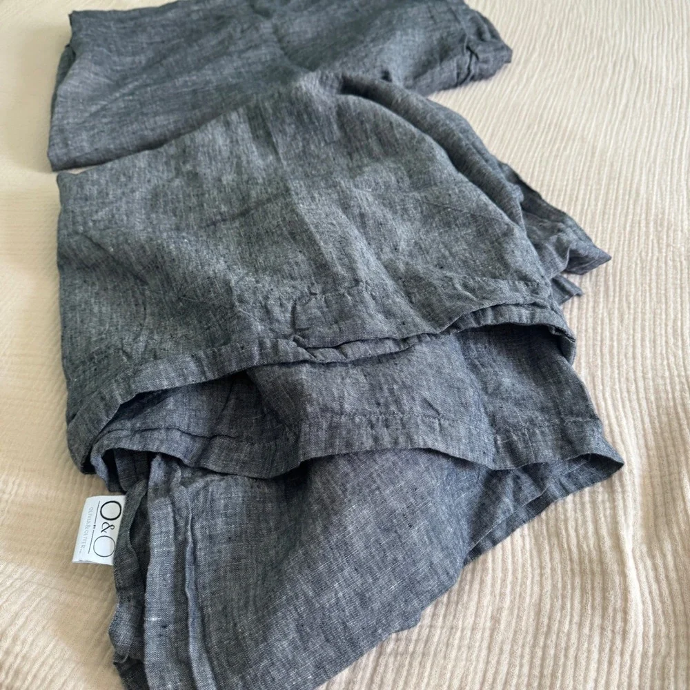 Olivia & Oliver Belgian Linen Curtains 50x84 Grey Hidden Tab Set of 2 20048-02